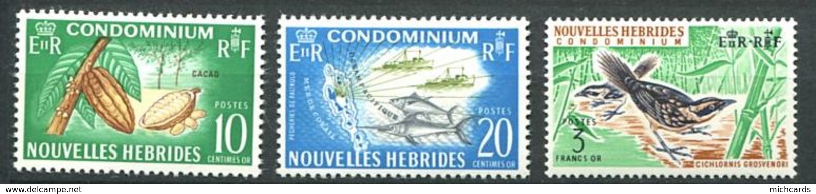 186 NOUVELLES HEBRIDES 1968 - Yvert 273/74 - Cacao Poisson Oiseau - Neuf ** (MNH) Sans Charniere - Neufs