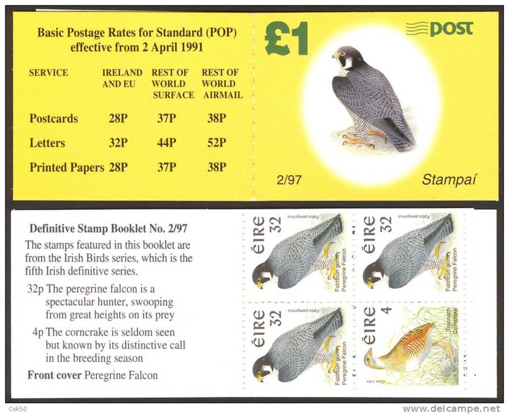 IRELAND «Definitives- Birds» Booklet (1997) - SG No. - / Michel No. 38. Perfect MNH Quality - Libretti