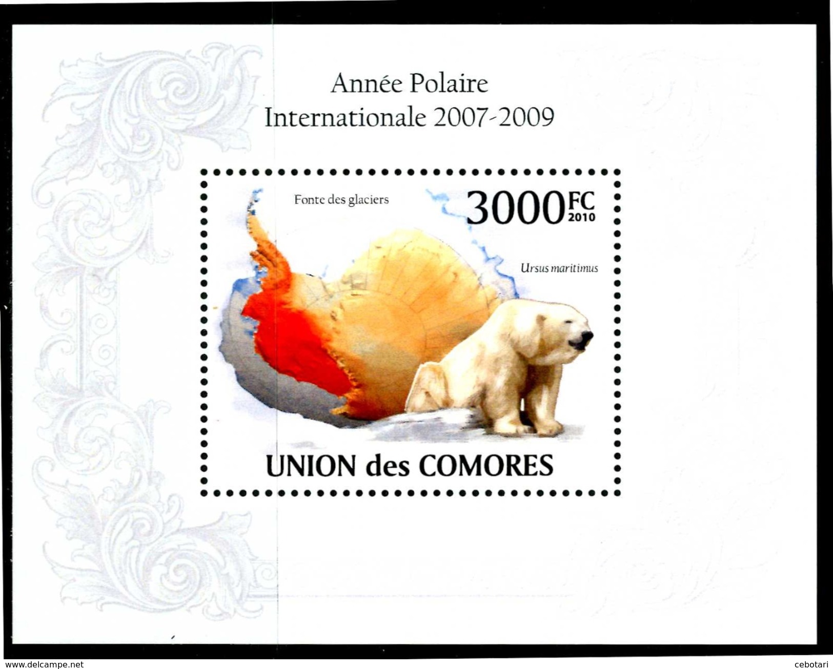 COMORES 2010 - Anno Polare Internazionale - Orso / Bear - Block MNH Come Da Scansione - Año Polar Internacional