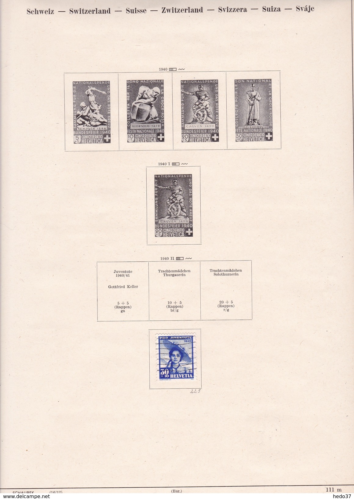 Suisse - Collection Vendue Page Par Page - Timbres Oblitérés / Neufs *(avec Charnière) -Qualité B/TB - Collections