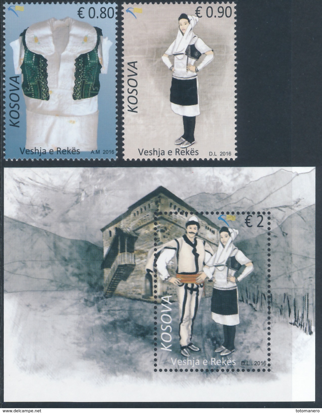 REPUBLIC OF KOSOVO 2016 The Traditional Costume Of Reka, Set Of 2v & Minisheet** - Kosovo