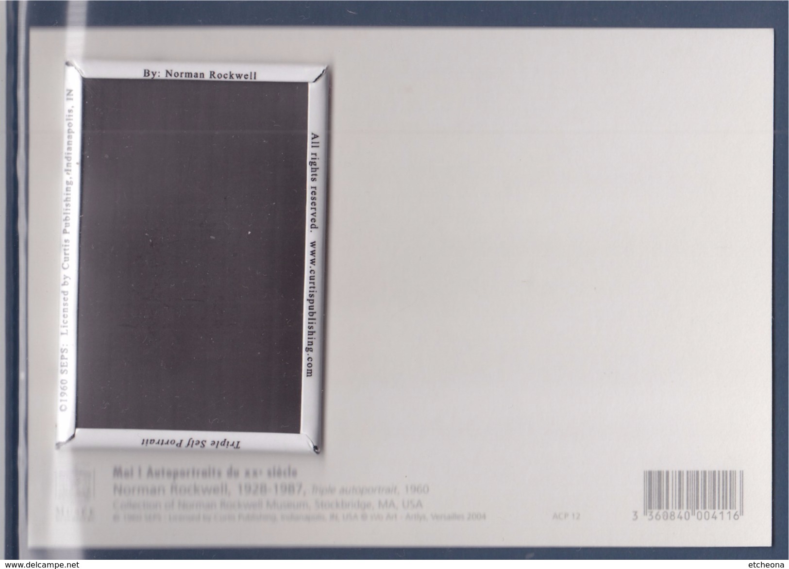 = MOI! Autoportrait Du XXè Sècle Norman Rockwell Triple Autoportrait 1960 Carte + Magnet - Peintures & Tableaux