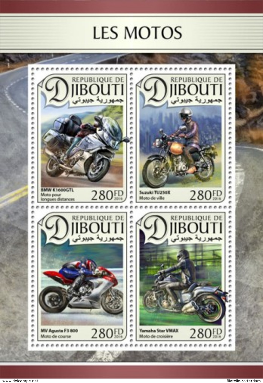 Djibouti - Postfris/MNH - Sheet Motoren 2016 - Djibouti (1977-...)