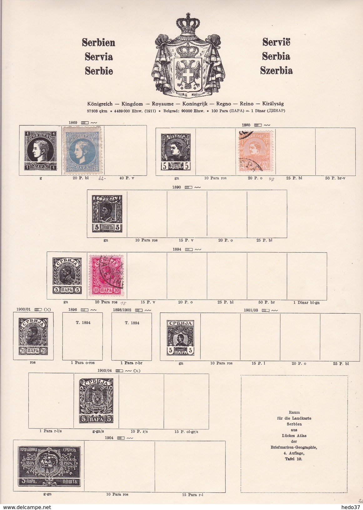 Serbie - Collection Vendue Page Par Page - Timbres Oblitérés / Neufs *(avec Charnière) -Qualité B/TB - Serbie