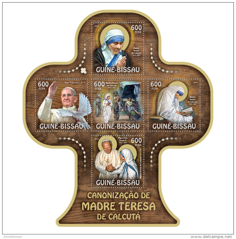 GUINEA BISSAU 2016 ** Mother Teresa Mutter Teresa Mère Teresa M/S - OFFICIAL ISSUE - A1701 - Madre Teresa