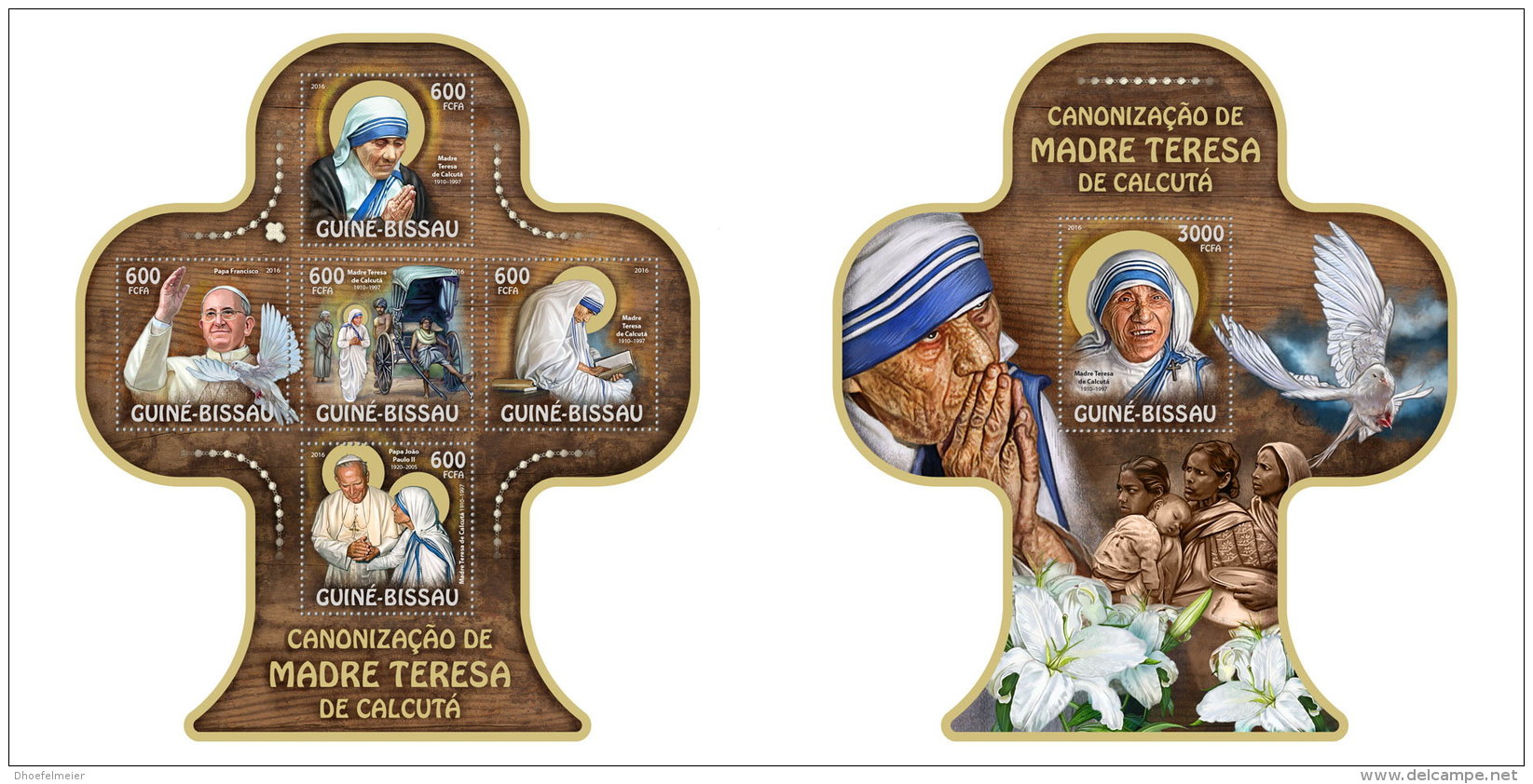 GUINEA BISSAU 2016 ** Mother Teresa Mutter Teresa Mère Teresa M/S+S/S - OFFICIAL ISSUE - A1701 - Mère Teresa