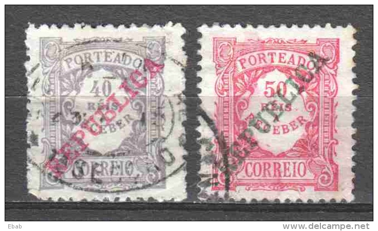 Portugal 1911 Portomarken Mi 18-19 Canceled - Oblitérés