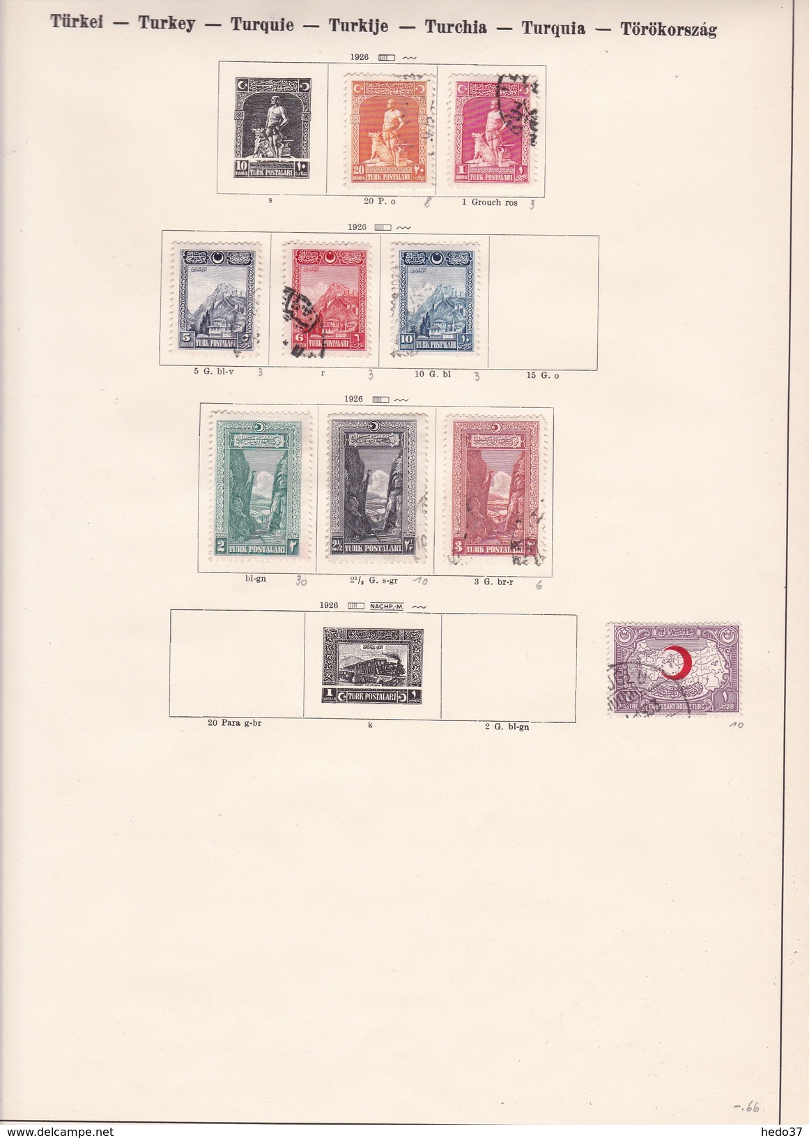 Turquie - Collection Vendue Page Par Page - Timbres Oblitérés / Neufs *(avec Charnière) -Qualité B/TB - Usati