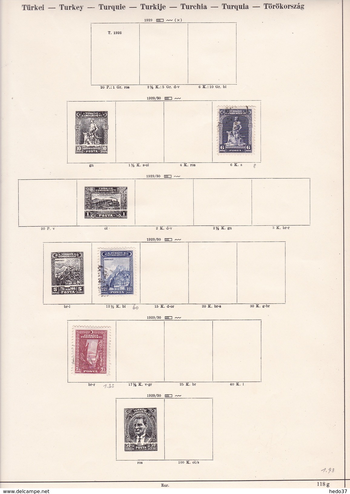 Turquie - Collection Vendue Page Par Page - Timbres Oblitérés / Neufs *(avec Charnière) -Qualité B/TB - Gebraucht