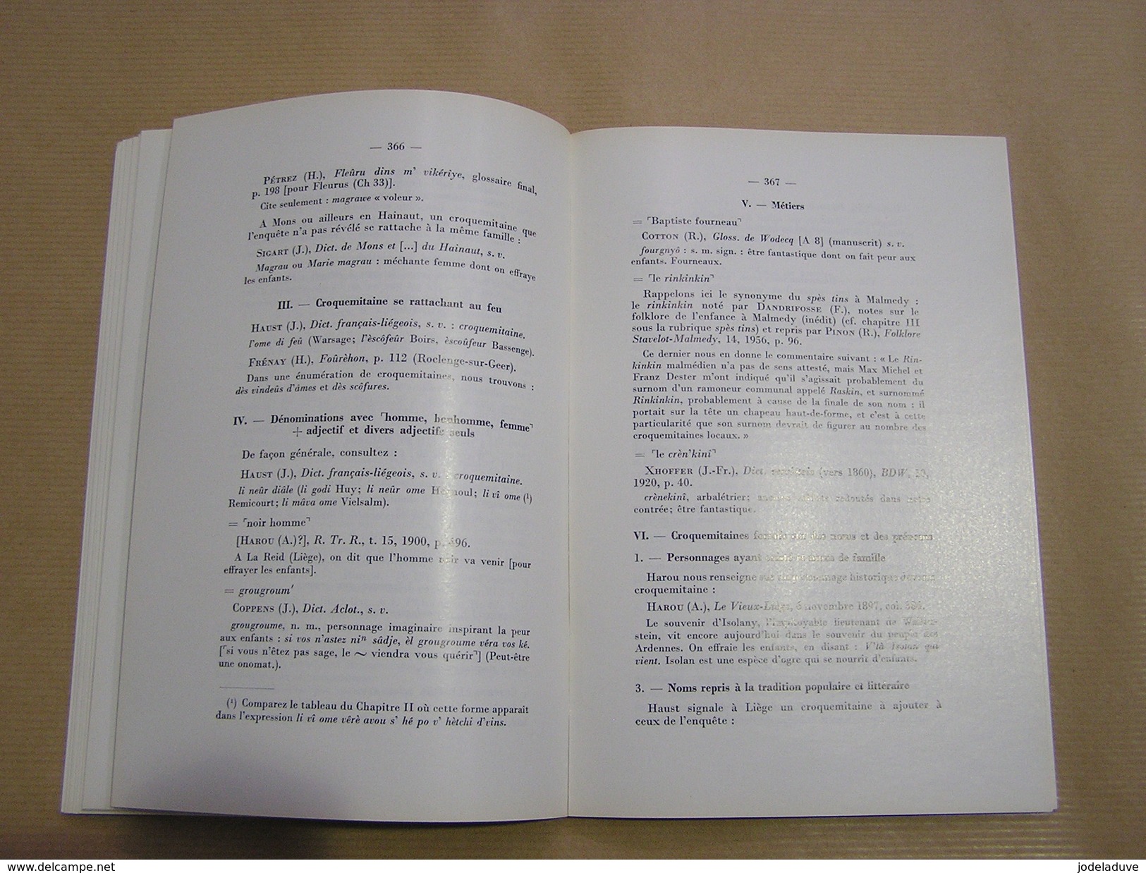 ENQUETES DU MUSEE DE LA VIE WALLONNE N° 117 à 120 Régionalisme Nom Croquemitaine Enfance Parler Patois Wallon Folklore