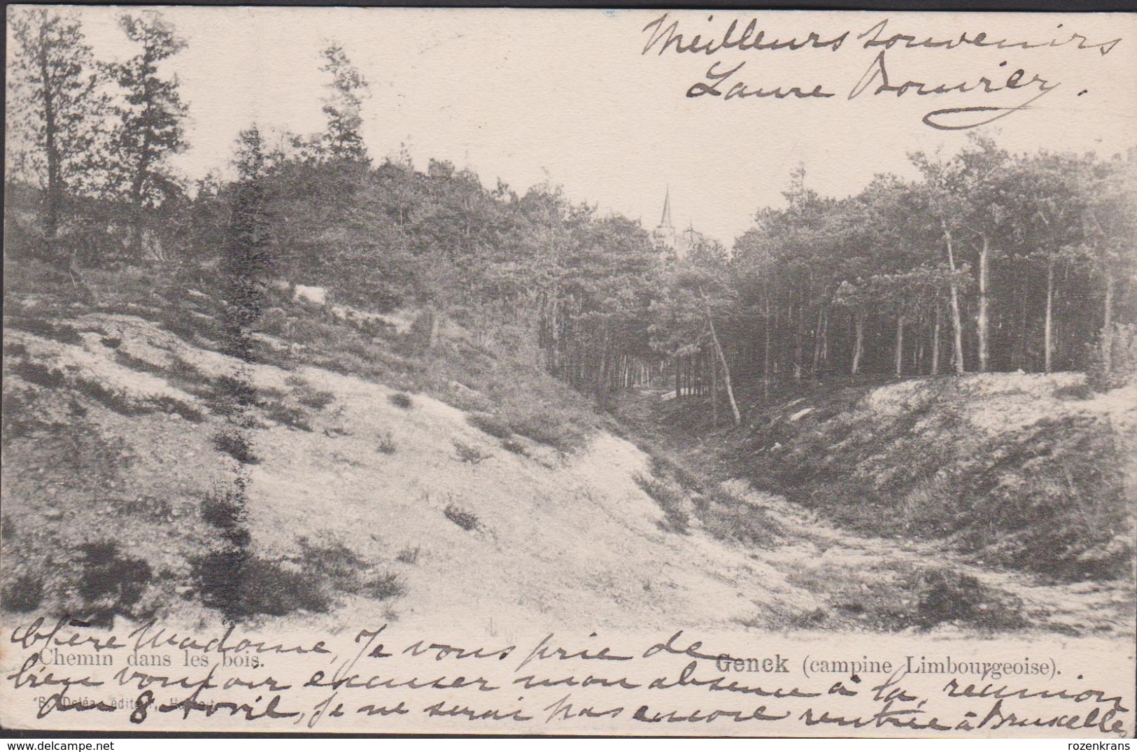 Genk Genck Zicht Op De Kerk Eglise Chemin Dans Les Bois Campine Limbourgeoise Limburgse Kempem Limburg - Genk