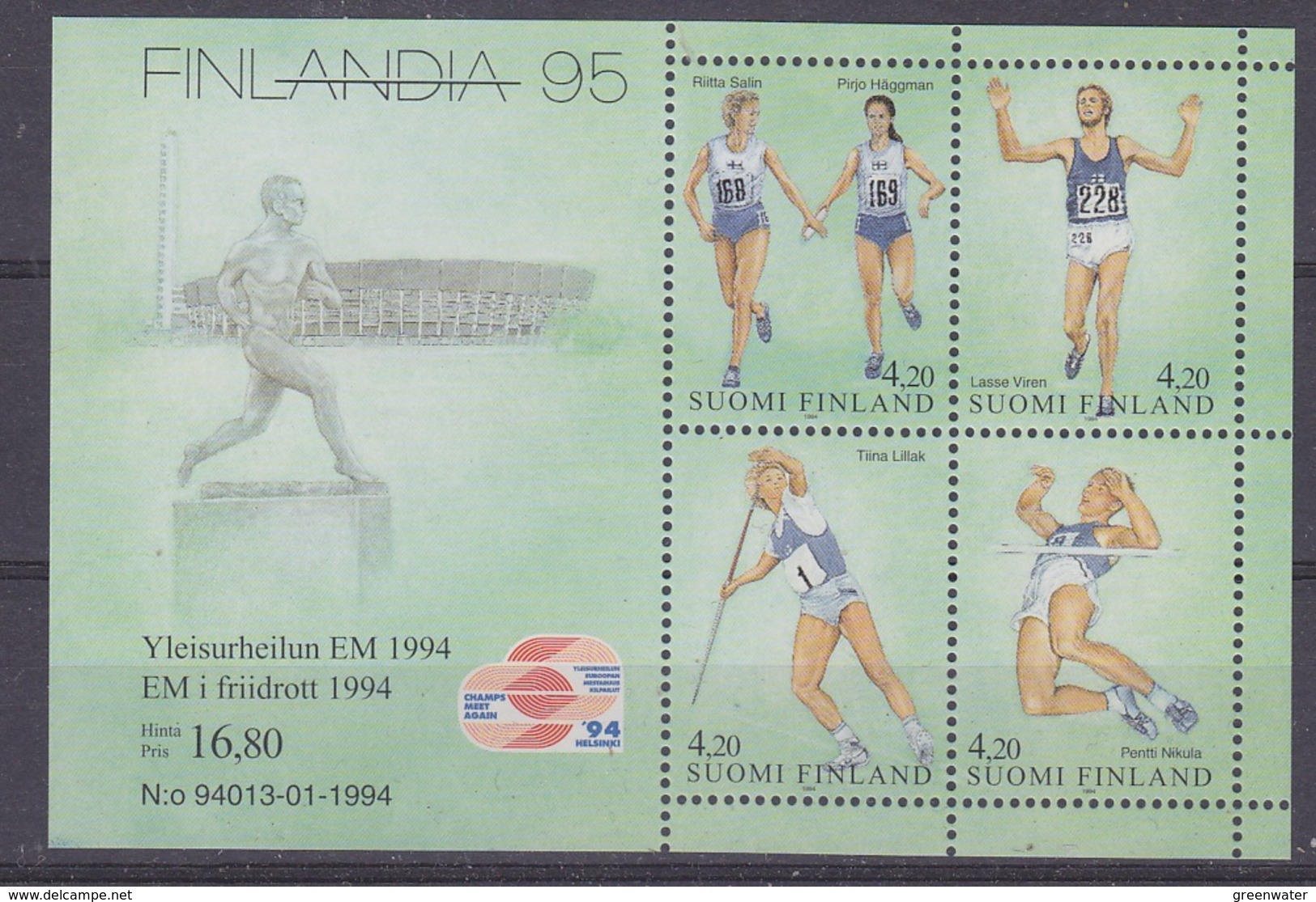 Finland 1994 Atletics / Finlandia ´95 M/s ** Mnh (34497) - Blocs-feuillets