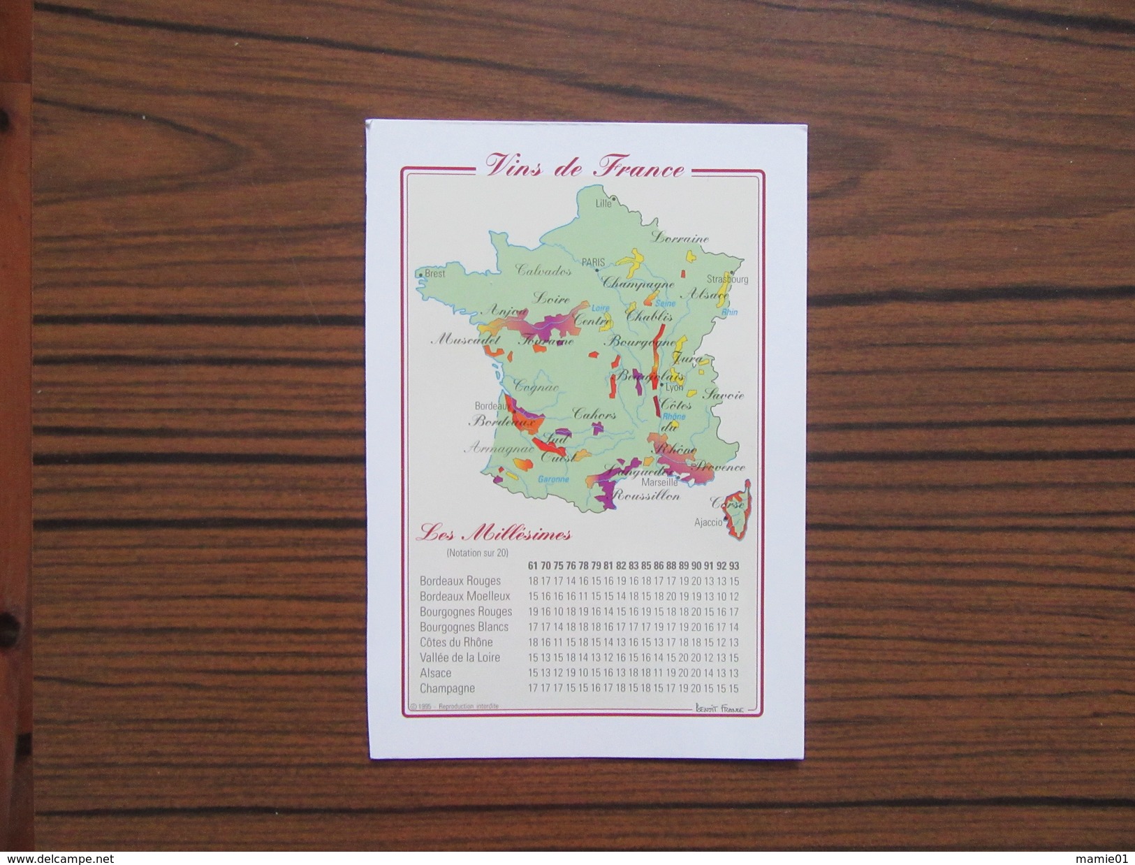 Vins De France    Les Millésimes     Bordeaux   Bourgogne    Côtes Du Rhône    Alsace  Champagne  Vallée De La Loire - Autres & Non Classés