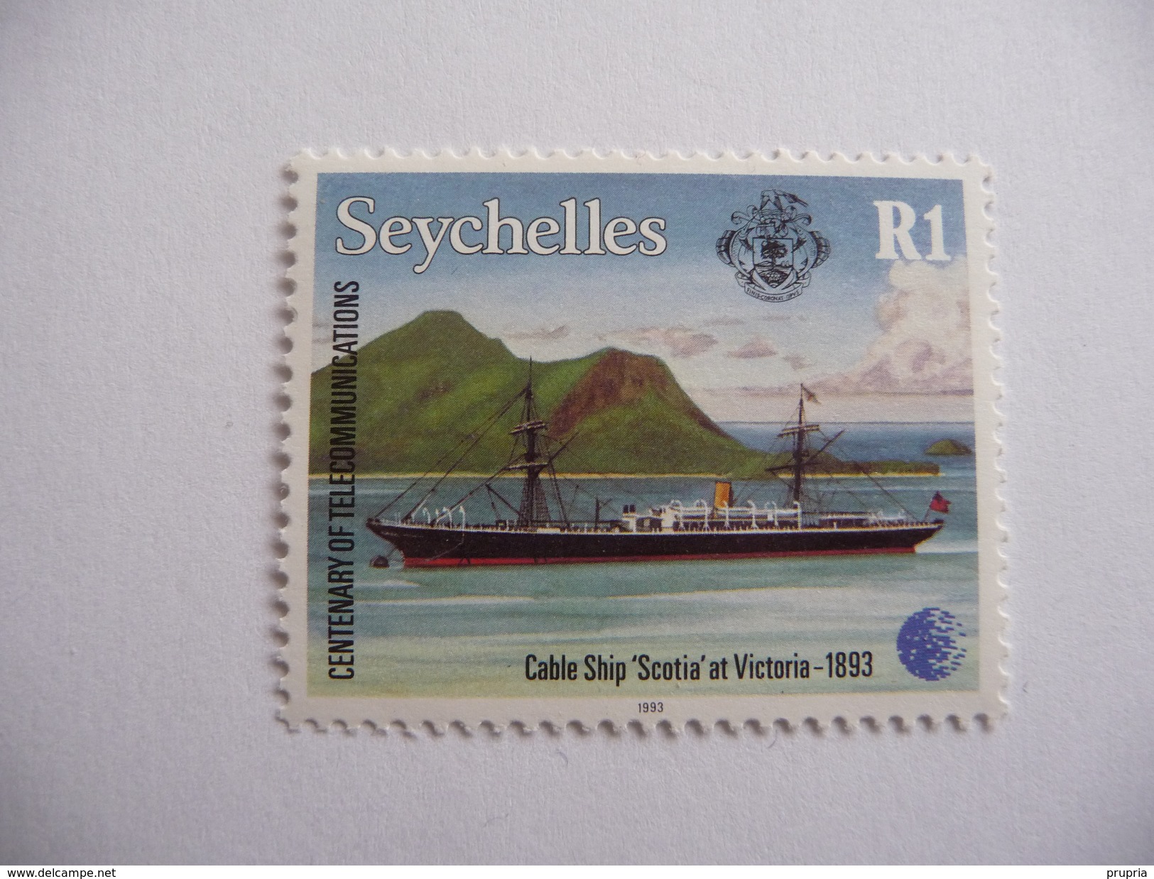 Seychelles    1993  N° Y&T  776   " Cable Ship Scotia At Victoria "  1v.  Neuf - Seychelles (1976-...)