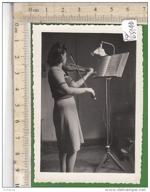 PO6514D# FOTOGRAFIA DONNA VIOLINISTA RICORDO Anni '50/STRUMENTI MUSICALI VIOLINO - Mestieri