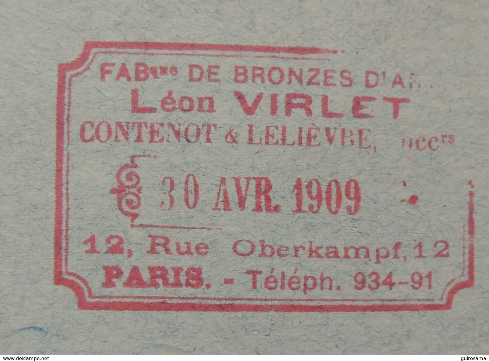 Photo D'une Sculpture Du Salon Des Beaux Arts 1909 : "Léon Virlet Fabrique De Bronze D'art 12 Rue Oberkampf Paris" Loco - Autres & Non Classés