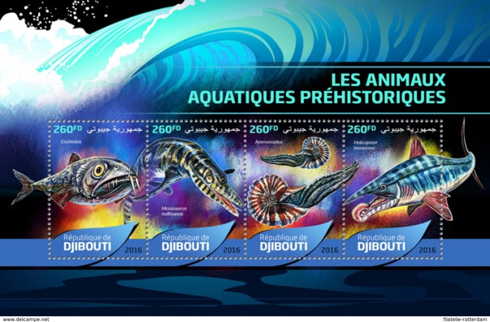 Djibouti - Postfris/MNH - Sheet Prehistorische Waterdieren 2016 - Djibouti (1977-...)