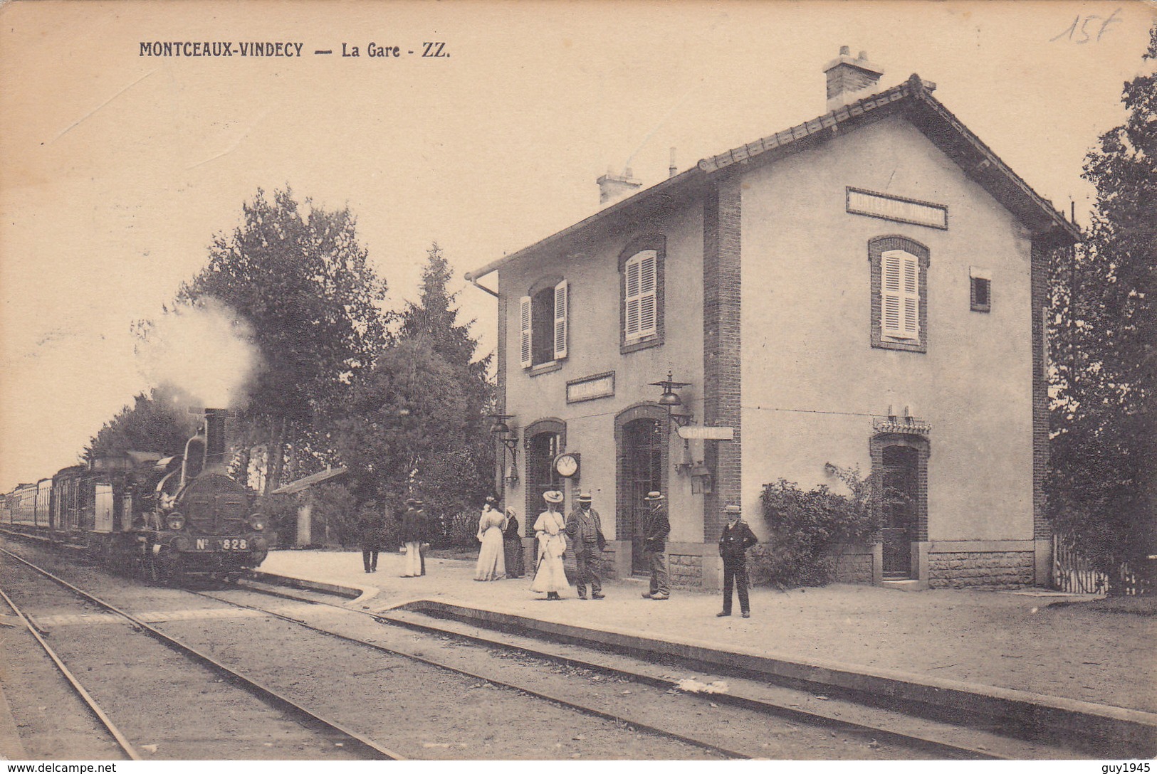 MONTCEAUX  VINDECY  La GARE (plan Animé Dont TRAIN ) - Autres & Non Classés