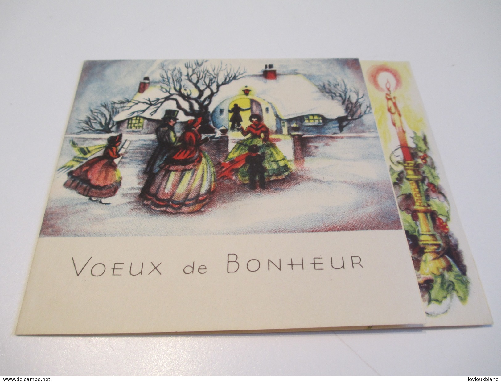 Carte De Voeux Ancienne Usagée/Canada/Famille En Fête Et Bougeoir/Noël Et Jour De L'an/Simonne//Vers 1935-1955     CVE98 - Autres & Non Classés