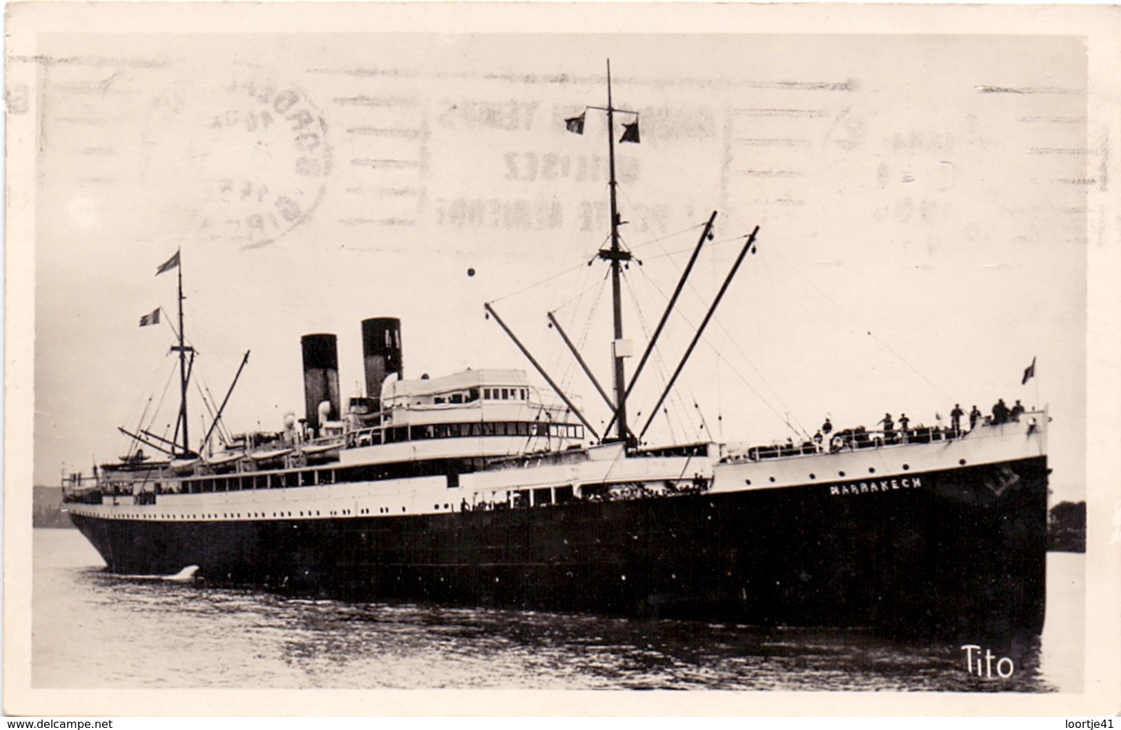 CP - Schip Bateau - Ligne De Bordeaux - Maroc - Le Marrakech - Paquebote