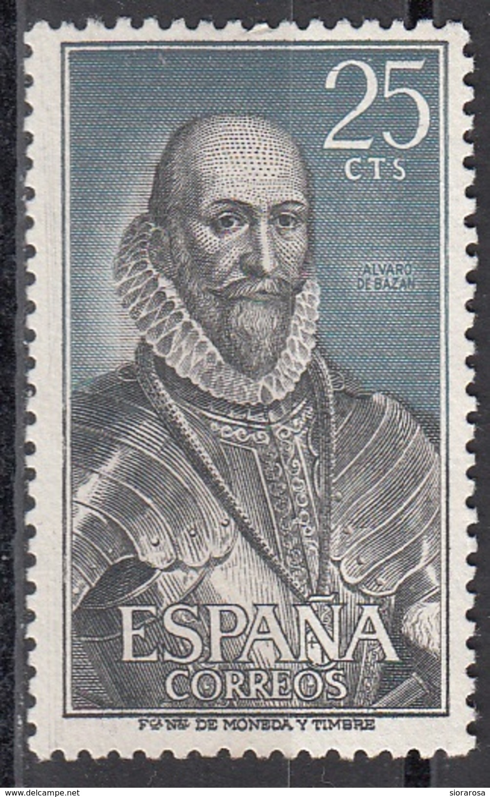 1334 Spagna 1966 Ammiraglio Alvaro De Bazan Used Spain Espana - Usati