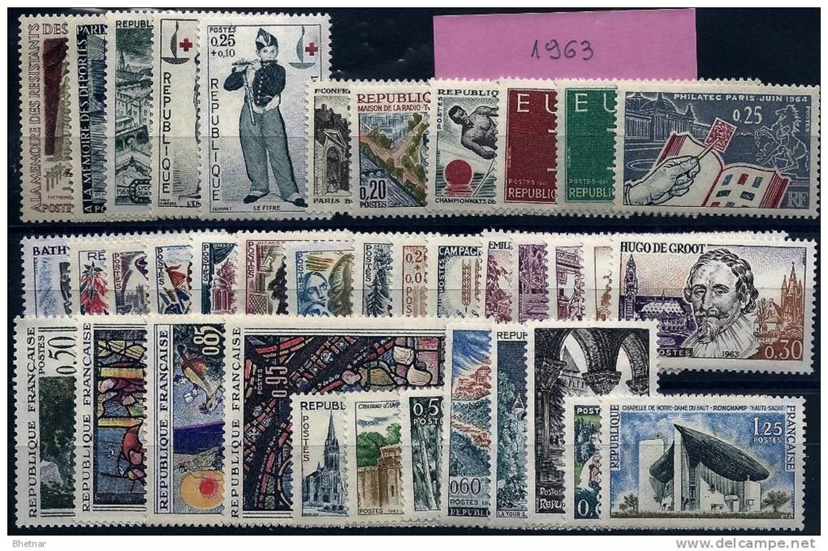 FR Année Complète YT 1368 à 1403 " 38 Timbres " 1963 Neuf** - 1960-1969