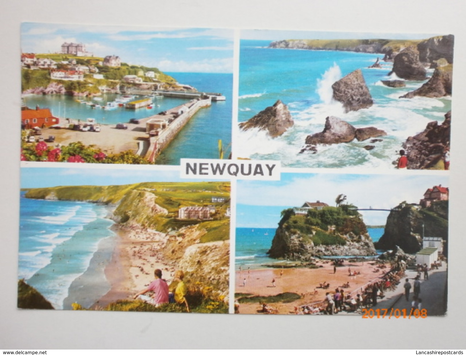 Postcard Multiview Newquay Cornwall PU 1971 By John Hinde My Ref B1483 - Newquay