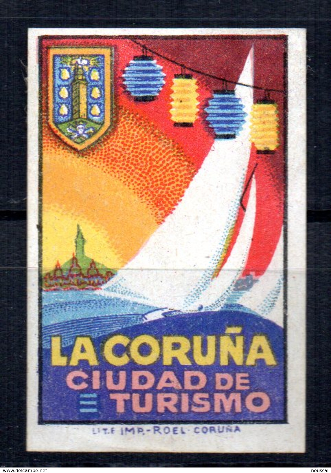 Viñeta  La Coruña Ciudad De Turismo. - Otros & Sin Clasificación
