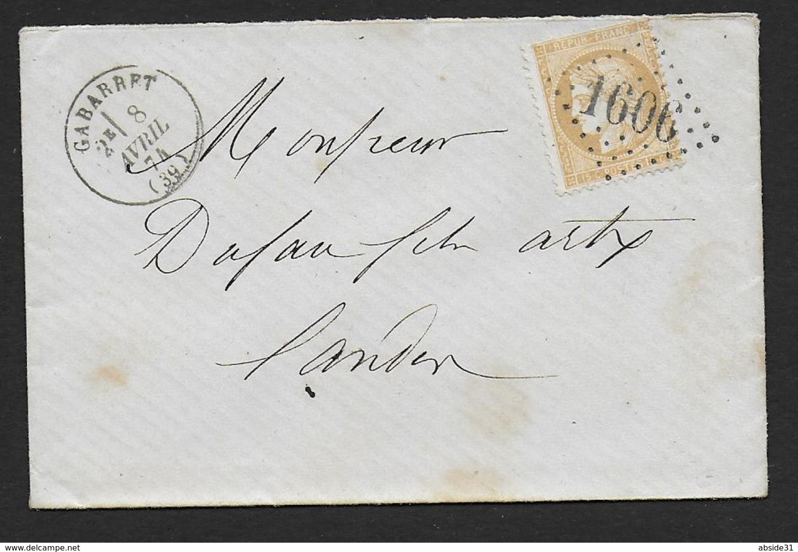 Landes - G.C. 1606  Et Cachet Type 16  GABARRET - 1849-1876: Période Classique