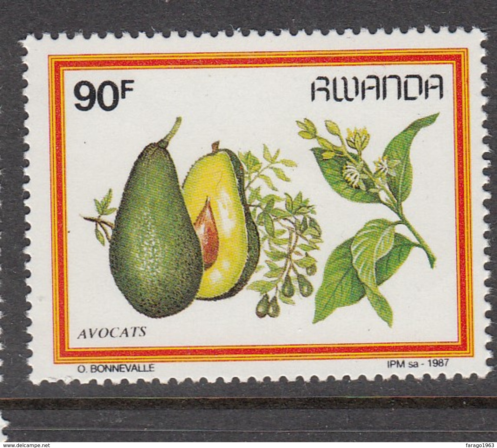 1987 Rwanda Fruits 90f AVOCADO AVOCATS  - Much Cheaper Than Buying Complete Set!!! - Obst & Früchte