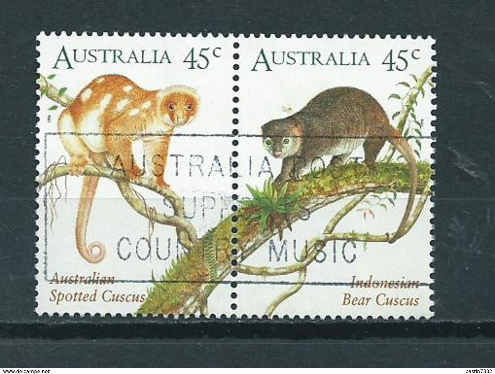 1996 Australia Complete Set/pair Cuscus,animals,dieren,tiere Used/gebruikt/oblitere - Gebruikt