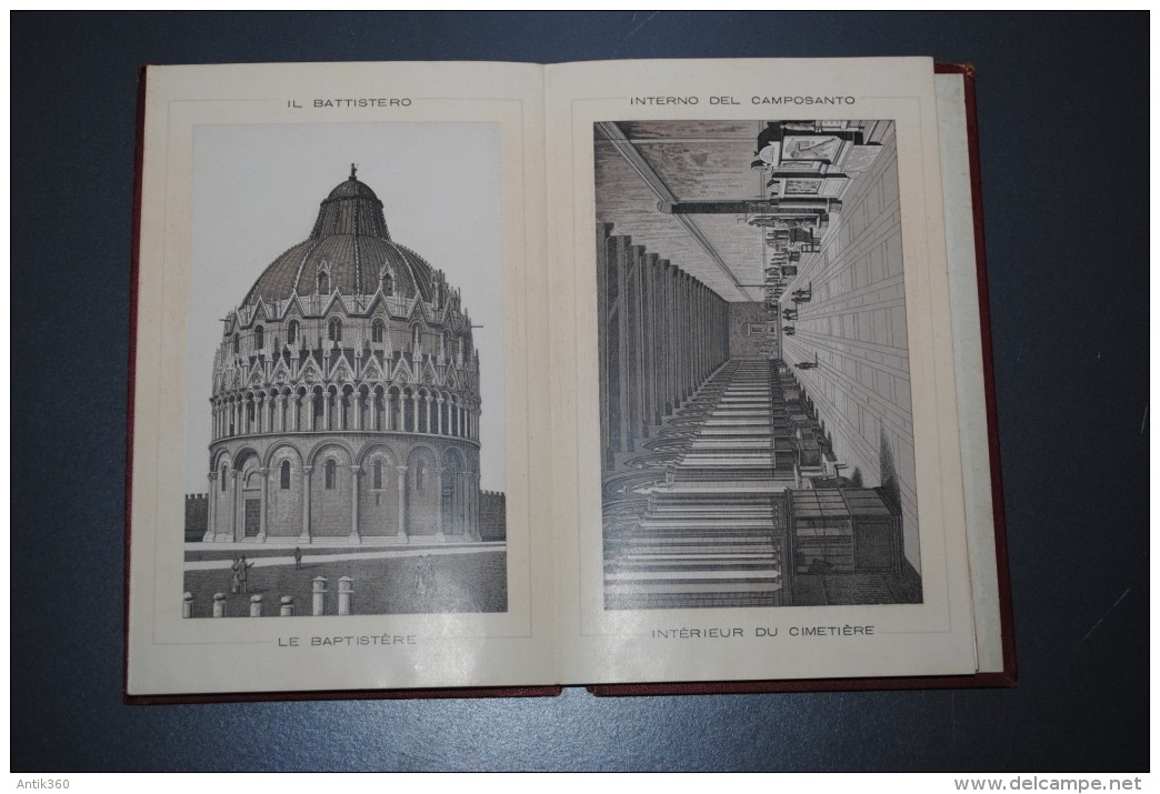 Ancienne Brochure Touristique XIXème Gravure Ricordo Descrittivo Di 12 Vedute Della Citta Di Pisa Tour De Pise Italie - Reiseprospekte