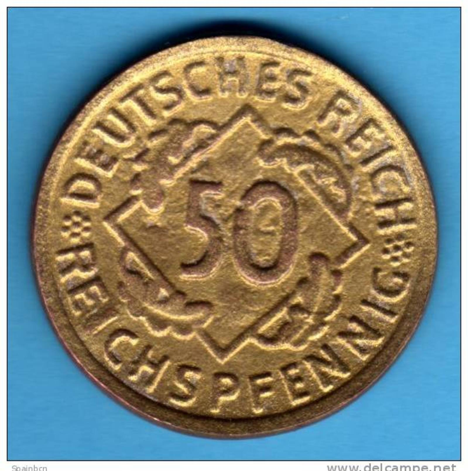 COPIA   WEIMAR     50 Reichspfennig 1924 F     COPY      ALEMANIA GERMANY DEUTSCHLAND - 50 Rentenpfennig & 50 Reichspfennig