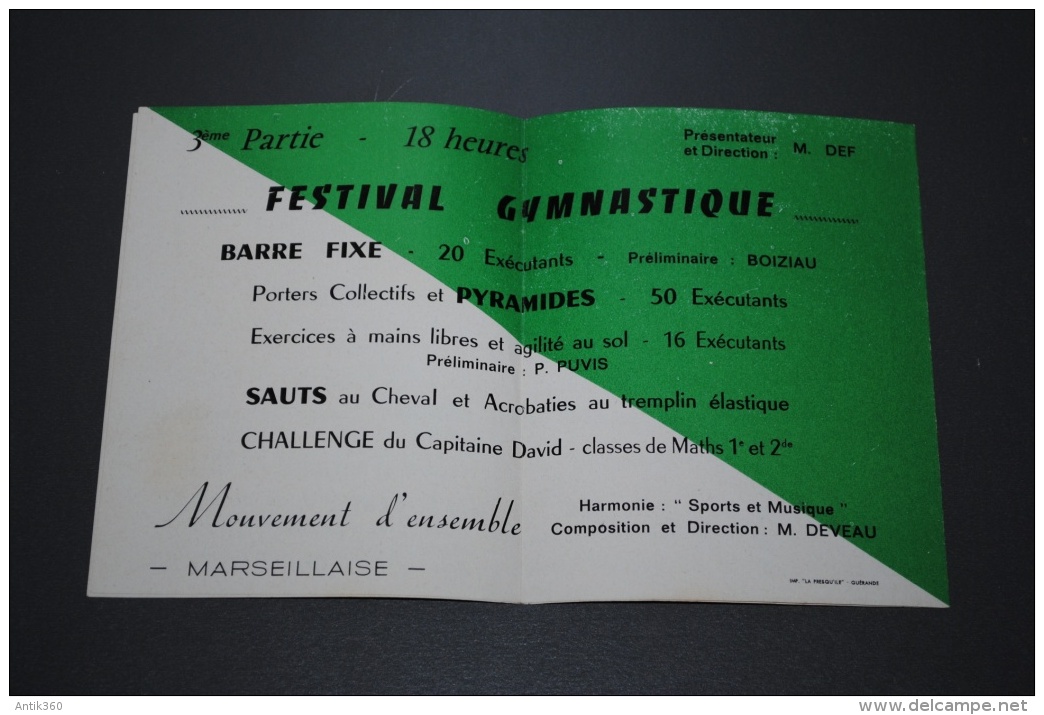 Ancien Programme  Lycée Saint Joseph De Loquidy Nantes Fête Des Jeux 1961 - Programs
