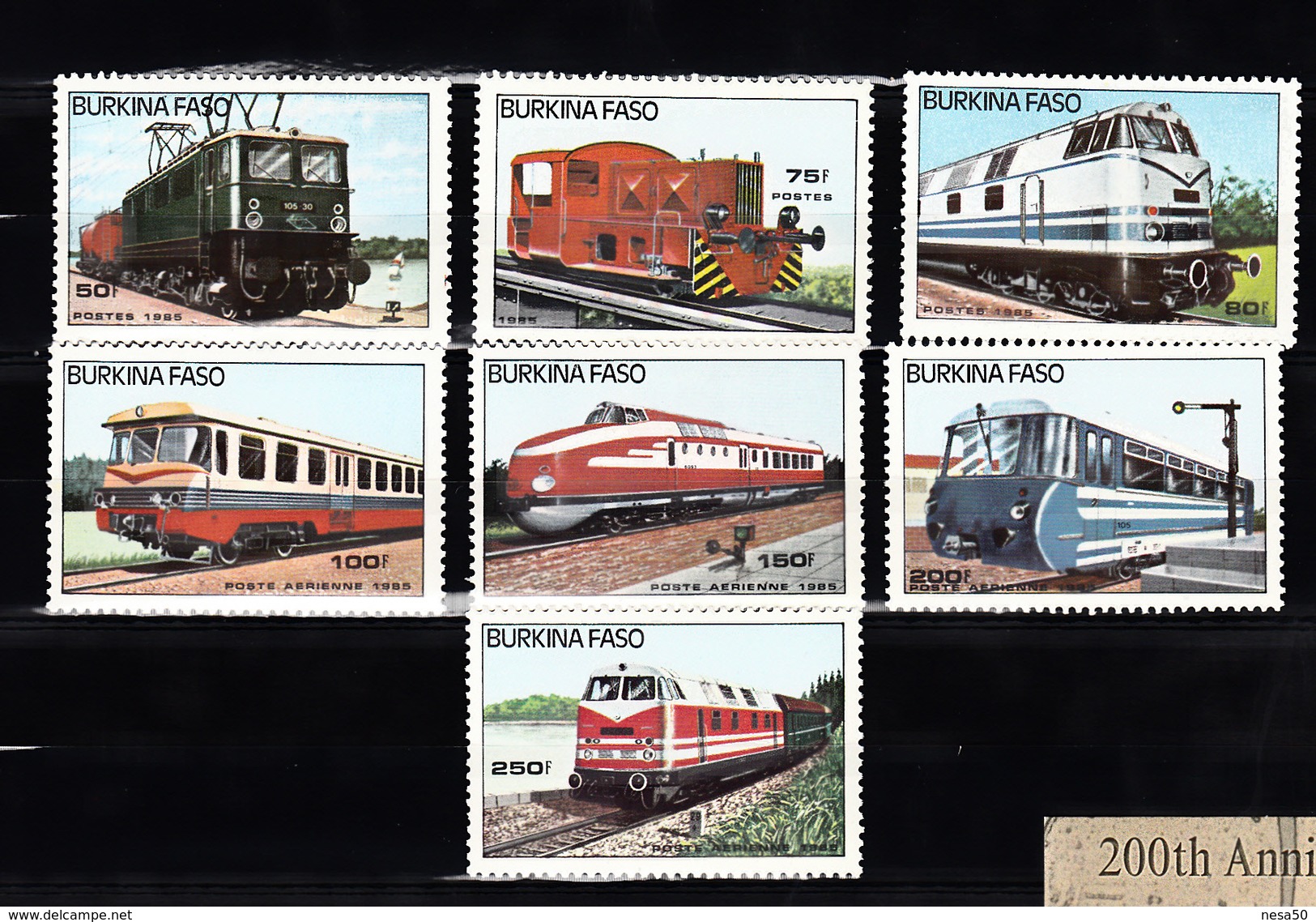 Train, Eisenbahn, Locomotive, Railway: Burkina Fasso 1985 Mi Nr  1043 - 1049 Compleet, Postfris - Treinen