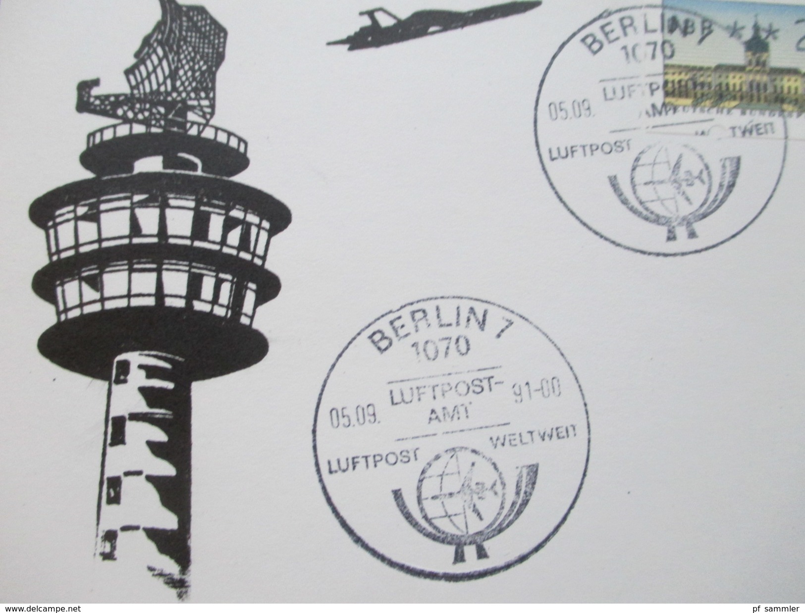 Berlin Sonderpostkarte Luftpostamt / Luftbrücke Berlin 1991. Sonderblock. Kleine Auflage. Berlin ATM - Briefe U. Dokumente