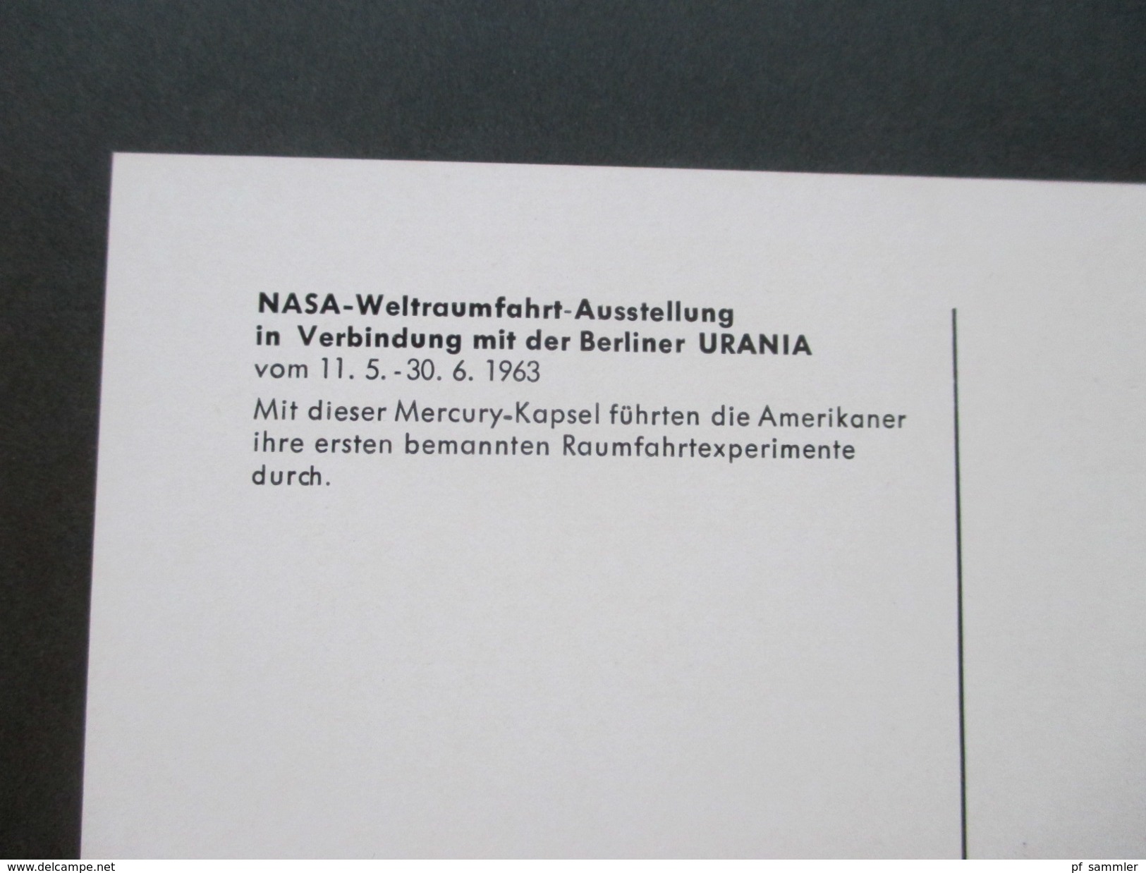 Berlin Urania 1963 Sonderkarte + 2 Vignettenblocks. Nasa Weltraumfahrt Ausstellung. Sonderstempel - Erinnofilie