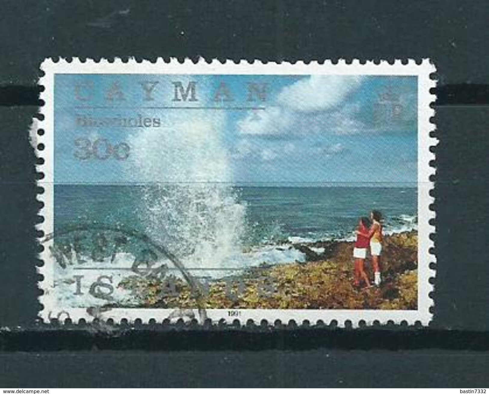 1991 Cayman Islands 30 Cent Blowholes,island View Used/gebruikt/oblitere - Kaaiman Eilanden