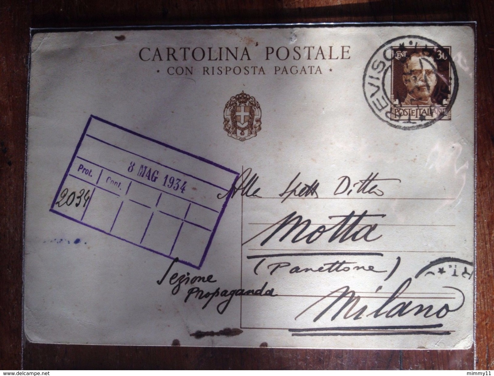 Cartoline/Firmate NANDO SALCE+Erinnofili/Prot/Motta-'34-Richiesta Manifesti RRR - Treviso