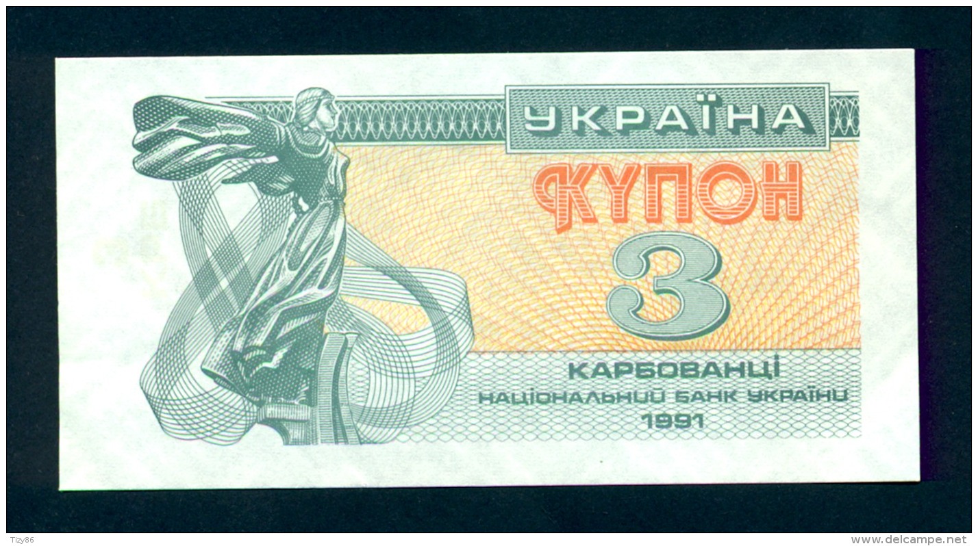 Banconota  UCRAINA 3 Karbovanets - 1991 FDS-UNC - Ucraina