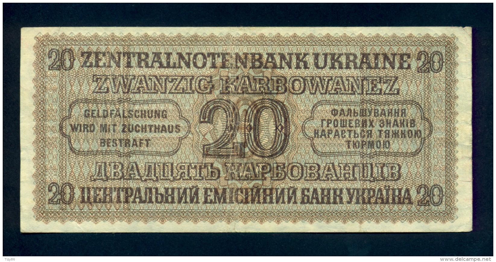 Banconota  Ucraina 10/3/42 - 20 Karbowanez - Ukraine