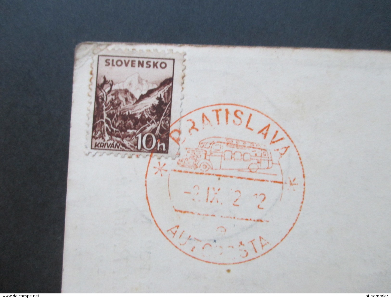 Slovenien / Tschechien 1942 Sonderkarte Narodny Bohatier. General Dr. M. R. Stefanik. Sonderstempel Bratislava - Slovenië