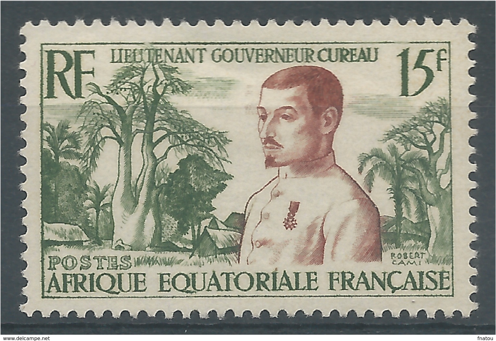 French Equatorial Africa (AEF), Adolphe Cureau, Governor Of Ubangi-Shari, 1954, MNH VF - Unused Stamps