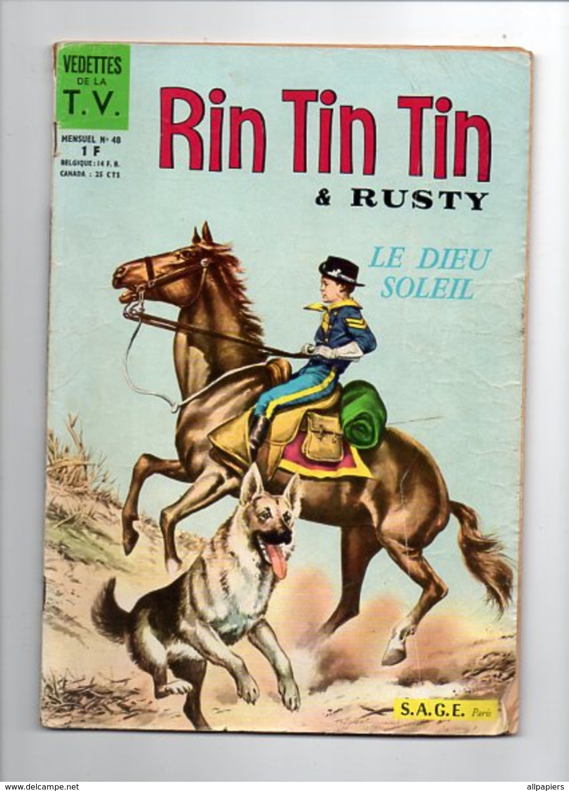 Rintintin & Rusty Mensuel N°48 Le Dieu Soleil - Flicka La Selle D'argent - Rodéo à Cameron De 1964 - Sagédition