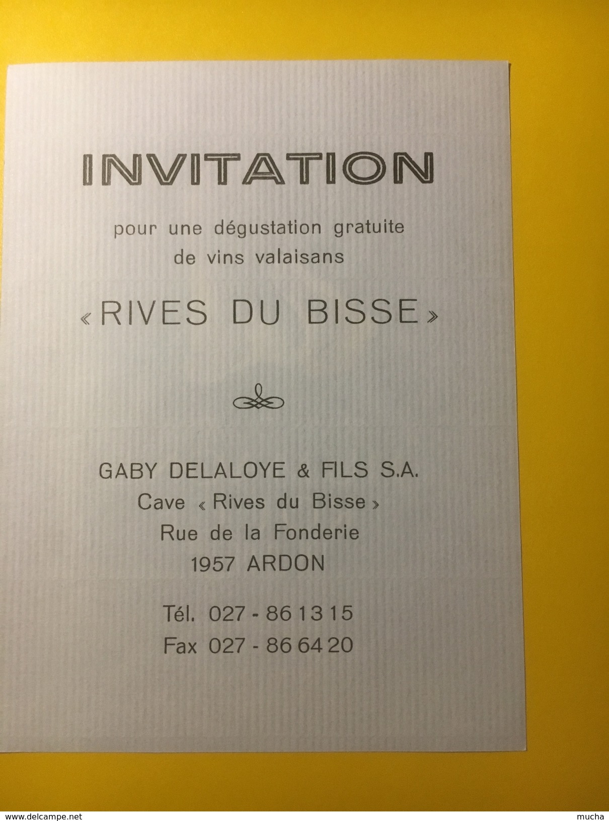 3103 -  Suisse Valais Humagne Rouge Rives Du Bisse 1992 Invitation Au Verso - Autres & Non Classés