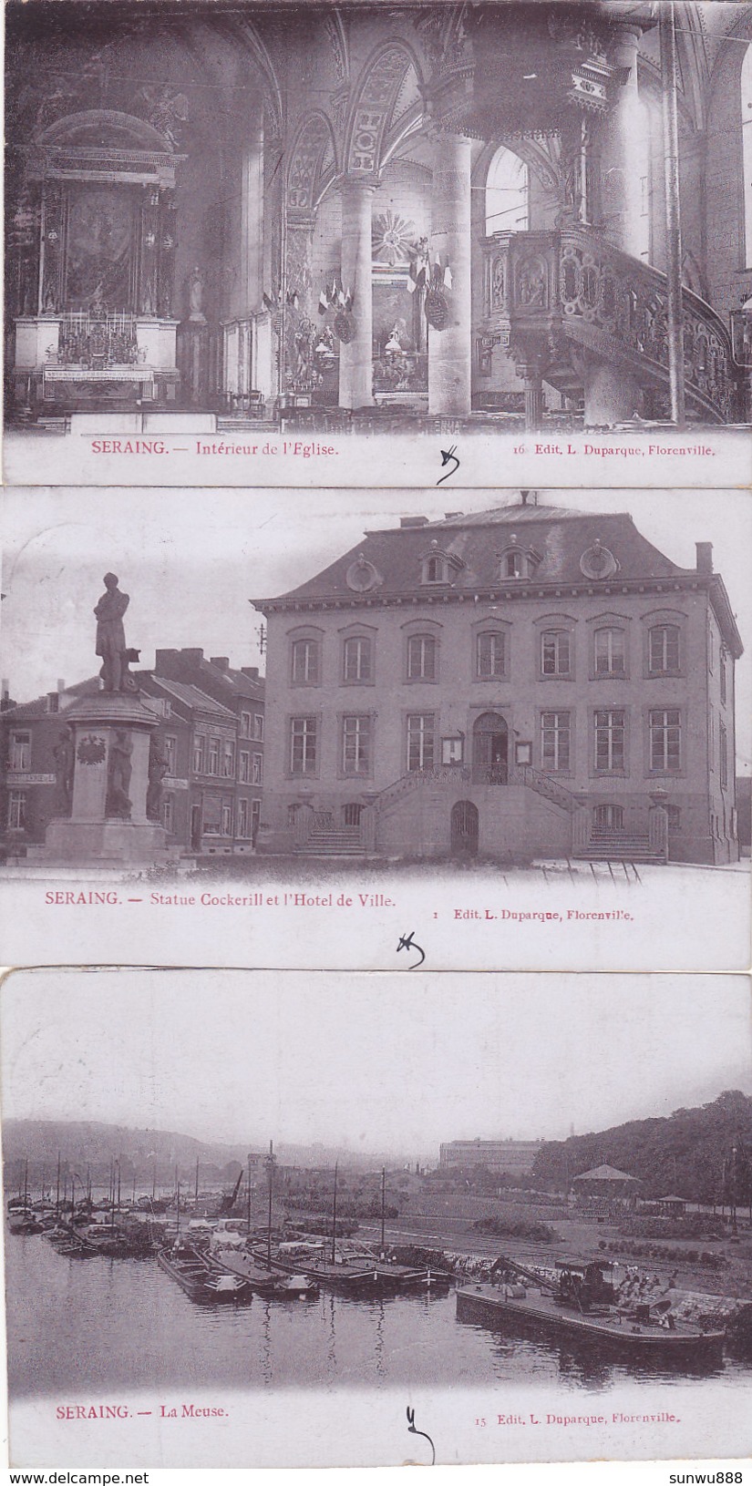 Seraing - Lot De 9 Cartes Edit. L. Duparque, Florenville, 1906 Cockerill, Pont, Animée, Péniches, Gendarmerie Nationale) - Seraing