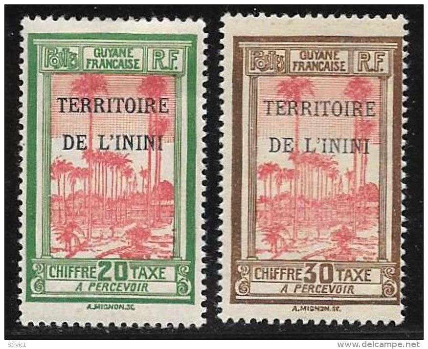 Inini, Scott #J3-4 Mint Hinged  French Guiana Postage Due Overprinted, 1932 - Unused Stamps