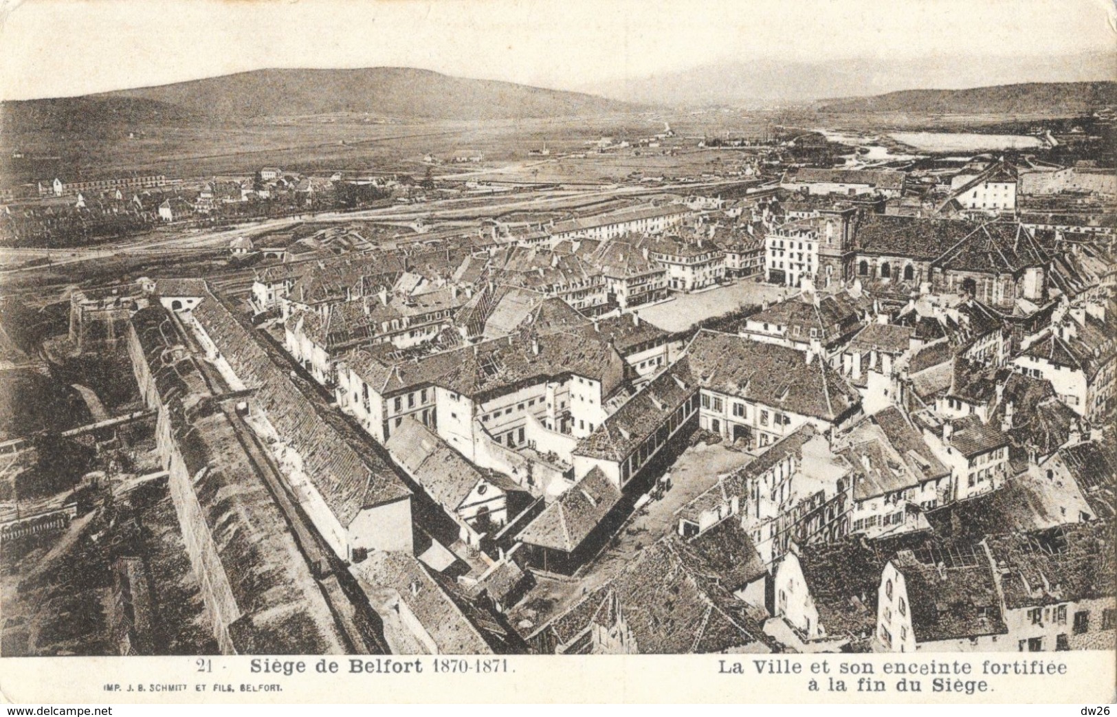 Siège De Belfort 1870-1871 - La Ville Et Son Enceinte Fortifiée à La Fin Du Siège - Carte Non Circulée - Belfort – Siège De Belfort