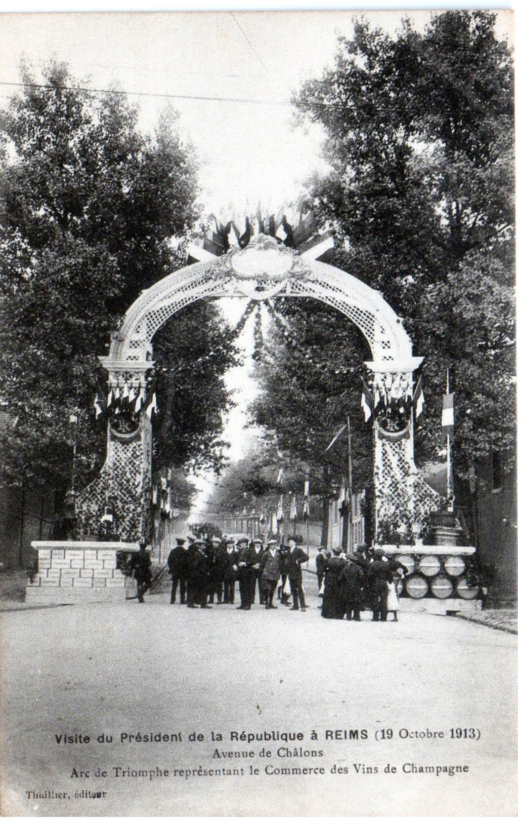 -E-   Visite Du Président De La République à REIMS (19 Octobre 1913) / Avenue De Chalons Commerce Des Vins De Champagne - Reims