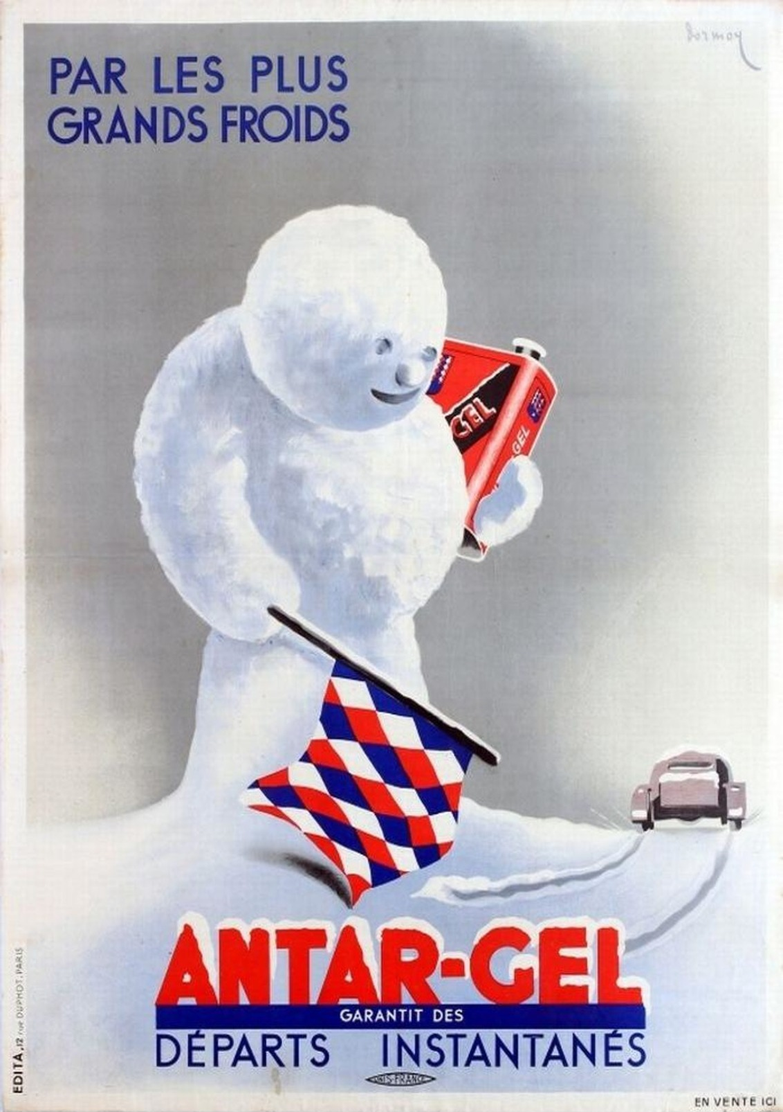 Antar-Gel Winter Motor Oil 1930s - Postcard - Poster Reproduction (N) - Publicité